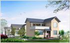 China 2 Story Light Steel Prefabricated Woden house , White Prefab Steel House For Living company